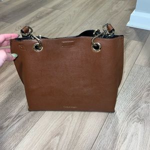 Calvin Klein Faux-Leather Brown Bag
